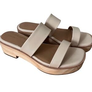 Nisolo Ellie All Day Clog in Almond Size 10 Cream Scandi Platform